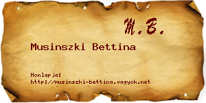 Musinszki Bettina névjegykártya